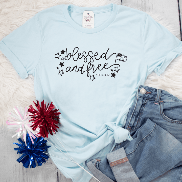 ellyandgrace 3001C Blessed And Free Unisex Shirt