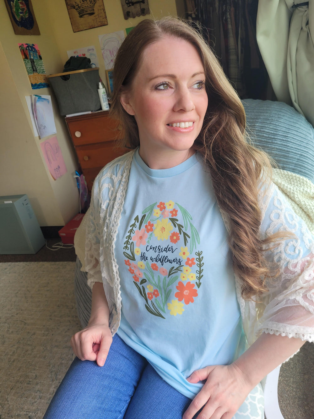 ellyandgrace 3001C Consider The Wildflowers Spring Multicolor Unisex Shirt