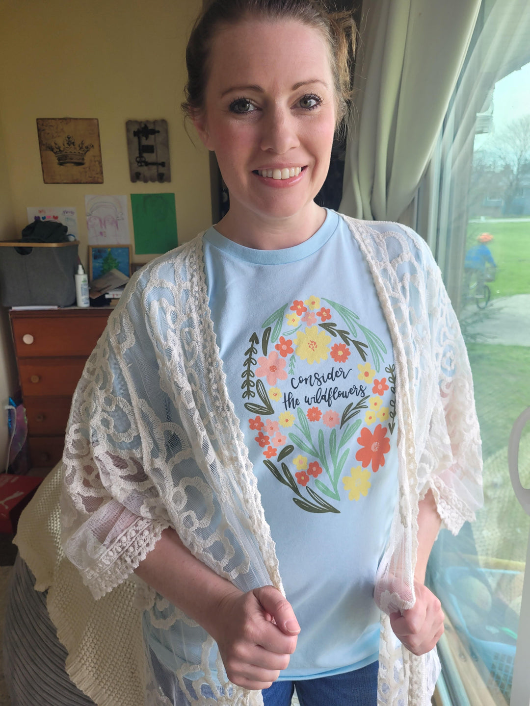 ellyandgrace 3001C Consider The Wildflowers Spring Multicolor Unisex Shirt