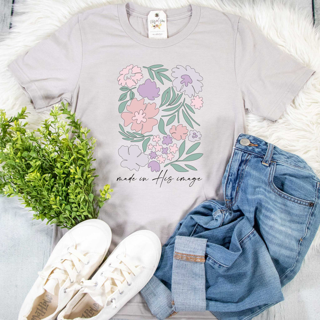 ellyandgrace 3001C Floral Made in His Image Multicolor Unisex Shirt