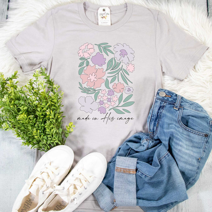 ellyandgrace 3001C Floral Made in His Image Multicolor Unisex Shirt