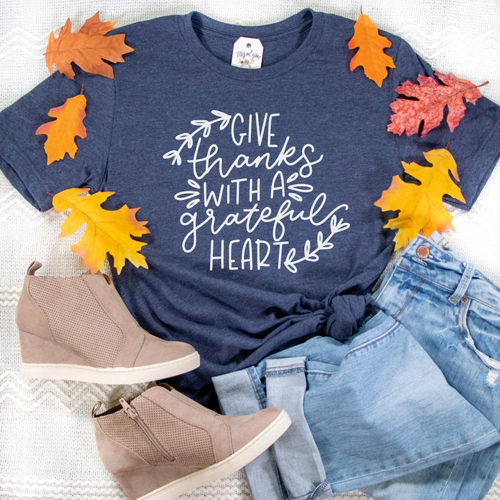 ellyandgrace 3001C Give Thanks With A Grateful Heart Unisex Shirt