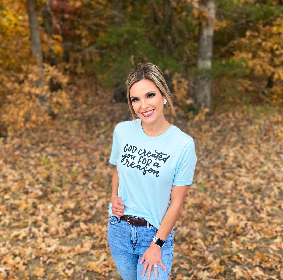 ellyandgrace 3001C God Created You for a Reason Unisex Shirt