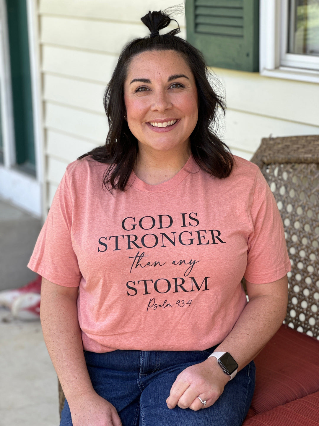 ellyandgrace 3001C God Is Stronger Than Any Storm Unisex Shirt