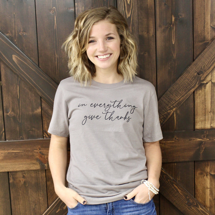 ellyandgrace 3001C In Everything Give Thanks Unisex Shirt