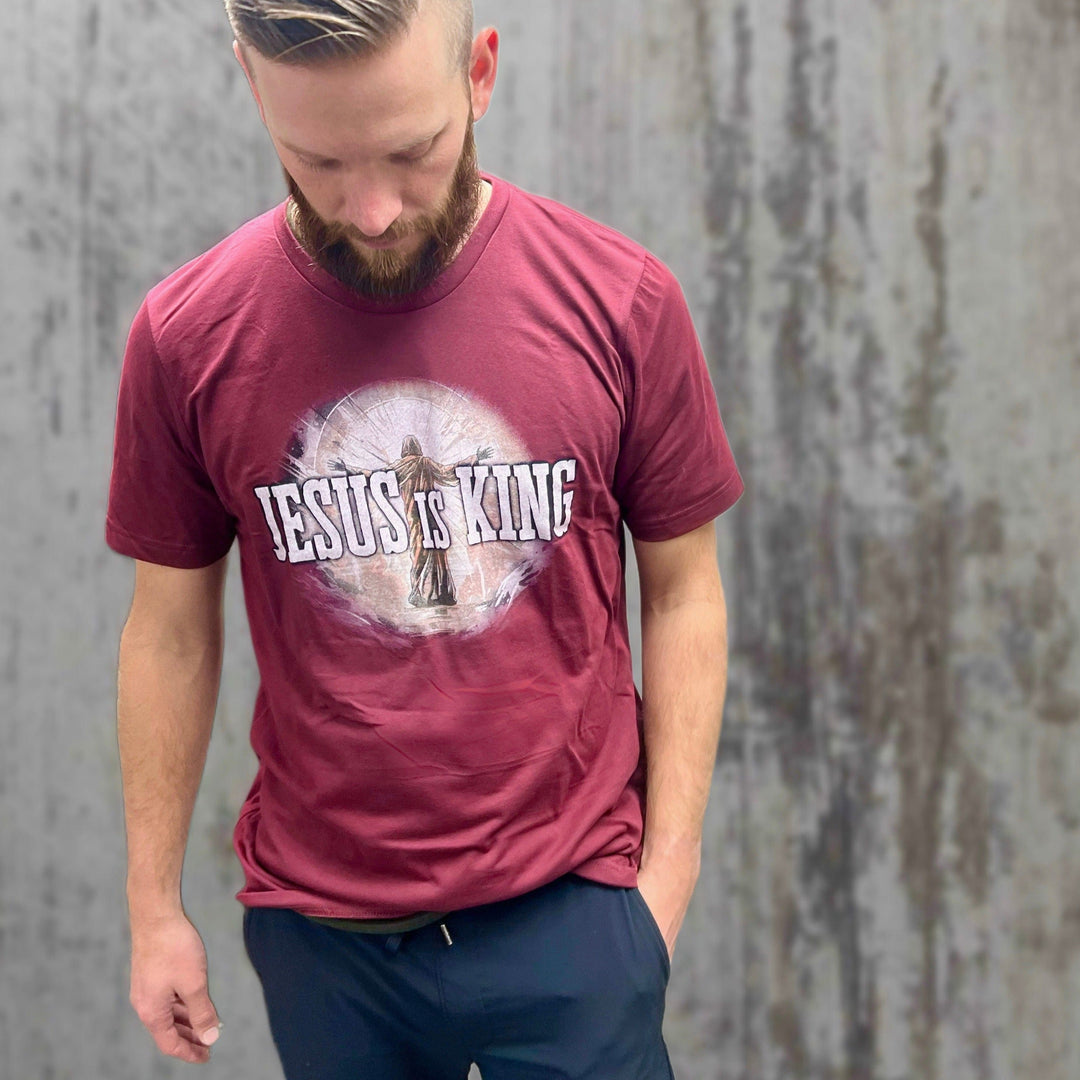 ellyandgrace 3001C Jesus is King Men's Multicolor Unisex Shirt