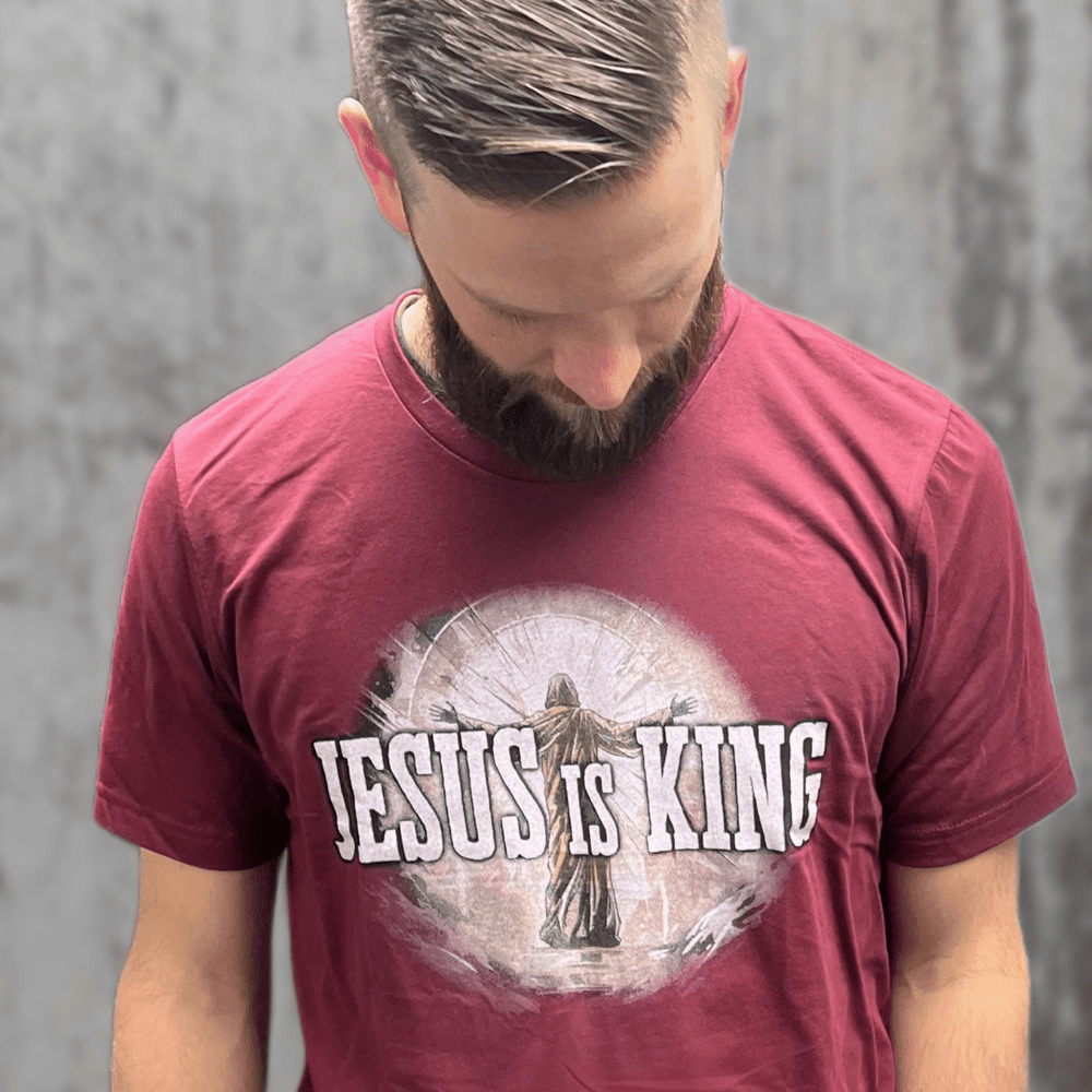 ellyandgrace 3001C Jesus is King Men's Multicolor Unisex Shirt