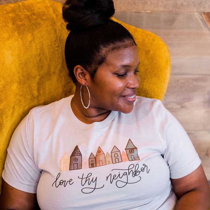 ellyandgrace 3001C Love Thy Neighbor Unisex Shirt