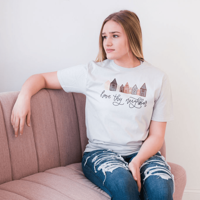 ellyandgrace 3001C Love Thy Neighbor Unisex Shirt