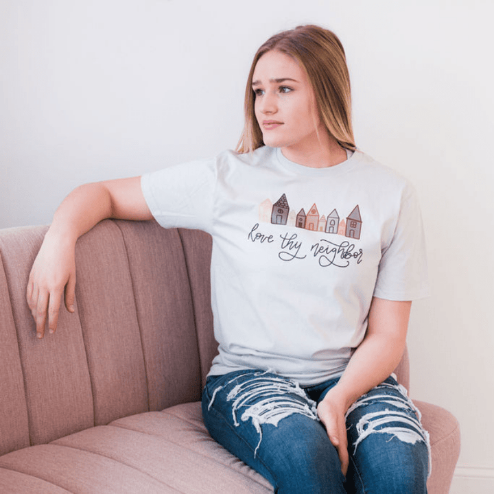 ellyandgrace 3001C Love Thy Neighbor Unisex Shirt