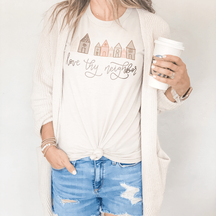 ellyandgrace 3001C Love Thy Neighbor Unisex Shirt
