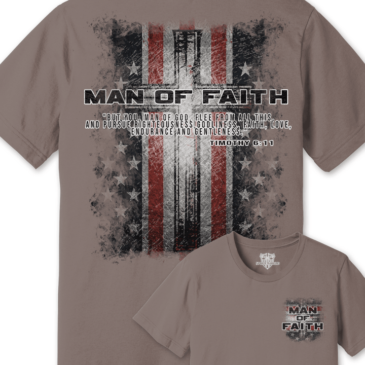 ellyandgrace 3001C Man of Faith Men's Multicolor Unisex Shirt