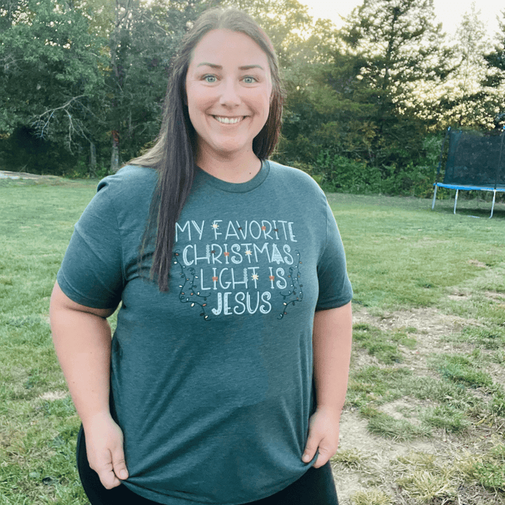 ellyandgrace 3001C My Favorite Christmas Light is Jesus Multicolor Unisex Shirt