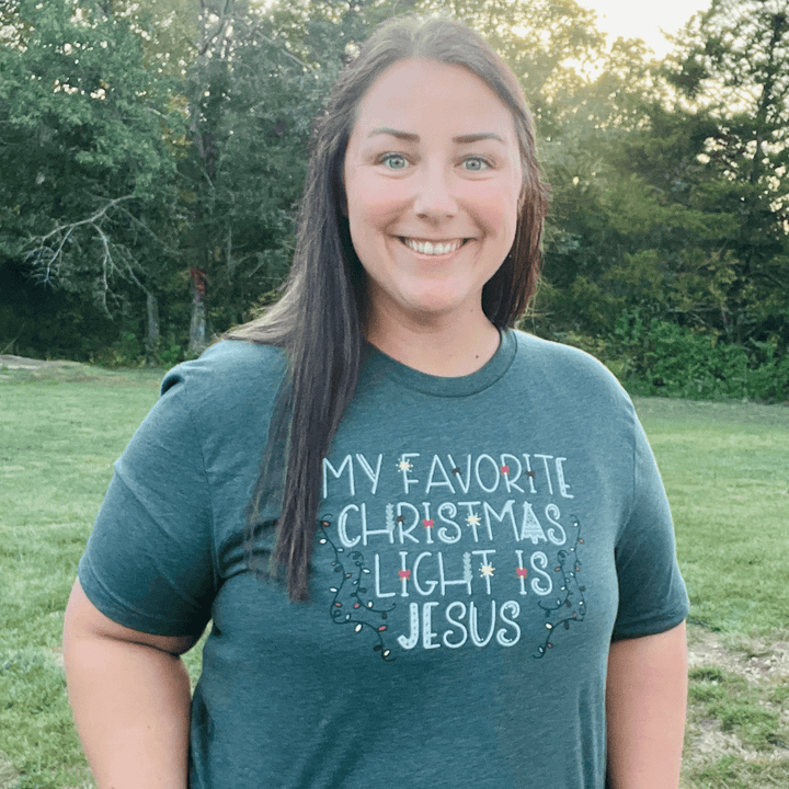ellyandgrace 3001C My Favorite Christmas Light is Jesus Multicolor Unisex Shirt