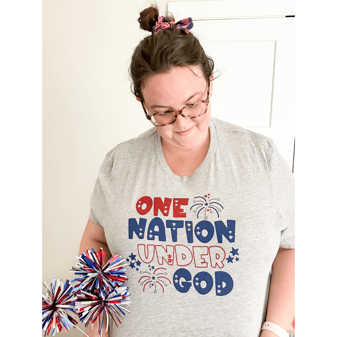 ellyandgrace 3001C One Nation Under God Multicolor Unisex Shirt