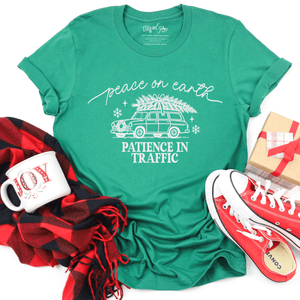 Peace On Earth, Patience In Traffic Unisex Shirt