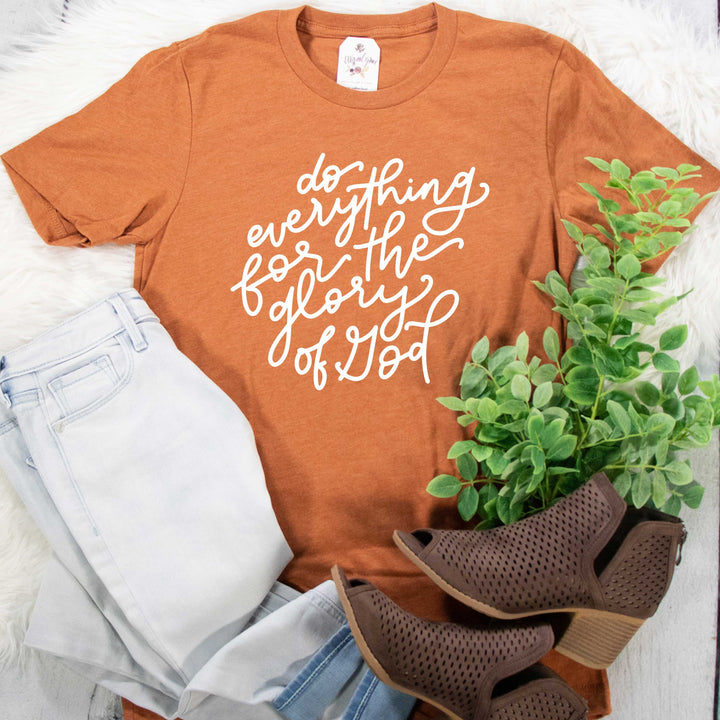 ellyandgrace 3001C Unisex XS / Heather Autumn For the Glory of God Unisex Shirt