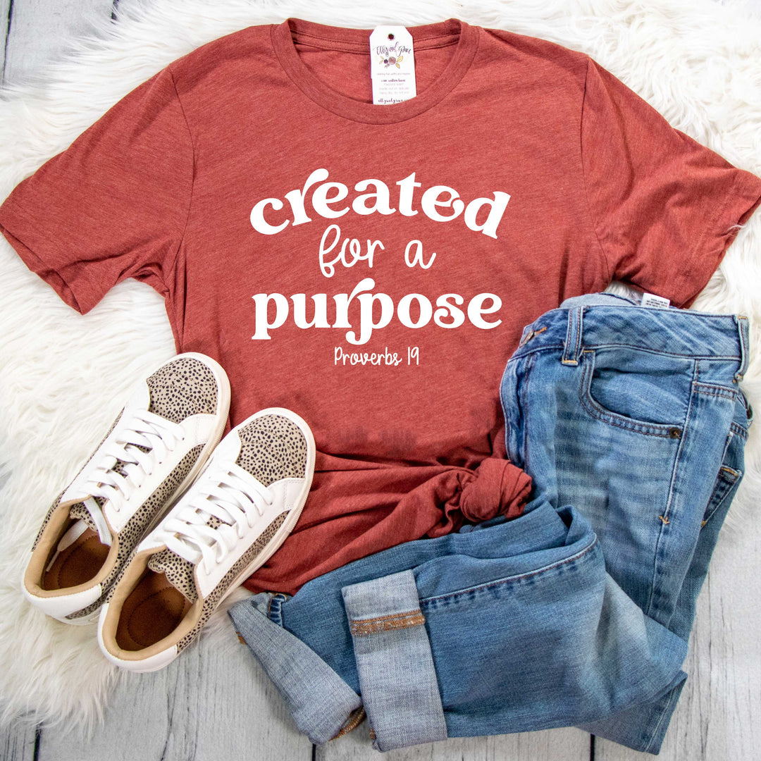 ellyandgrace 3001C Unisex XS / Heather Clay Created For a Purpose Fall Unisex Shirt