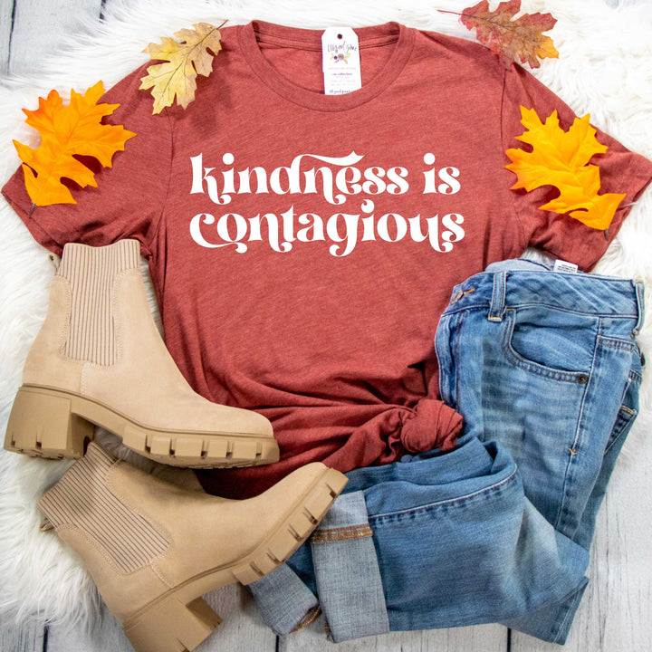 ellyandgrace 3001C Unisex XS / Heather Clay Kindness is Contagious Unisex Shirt