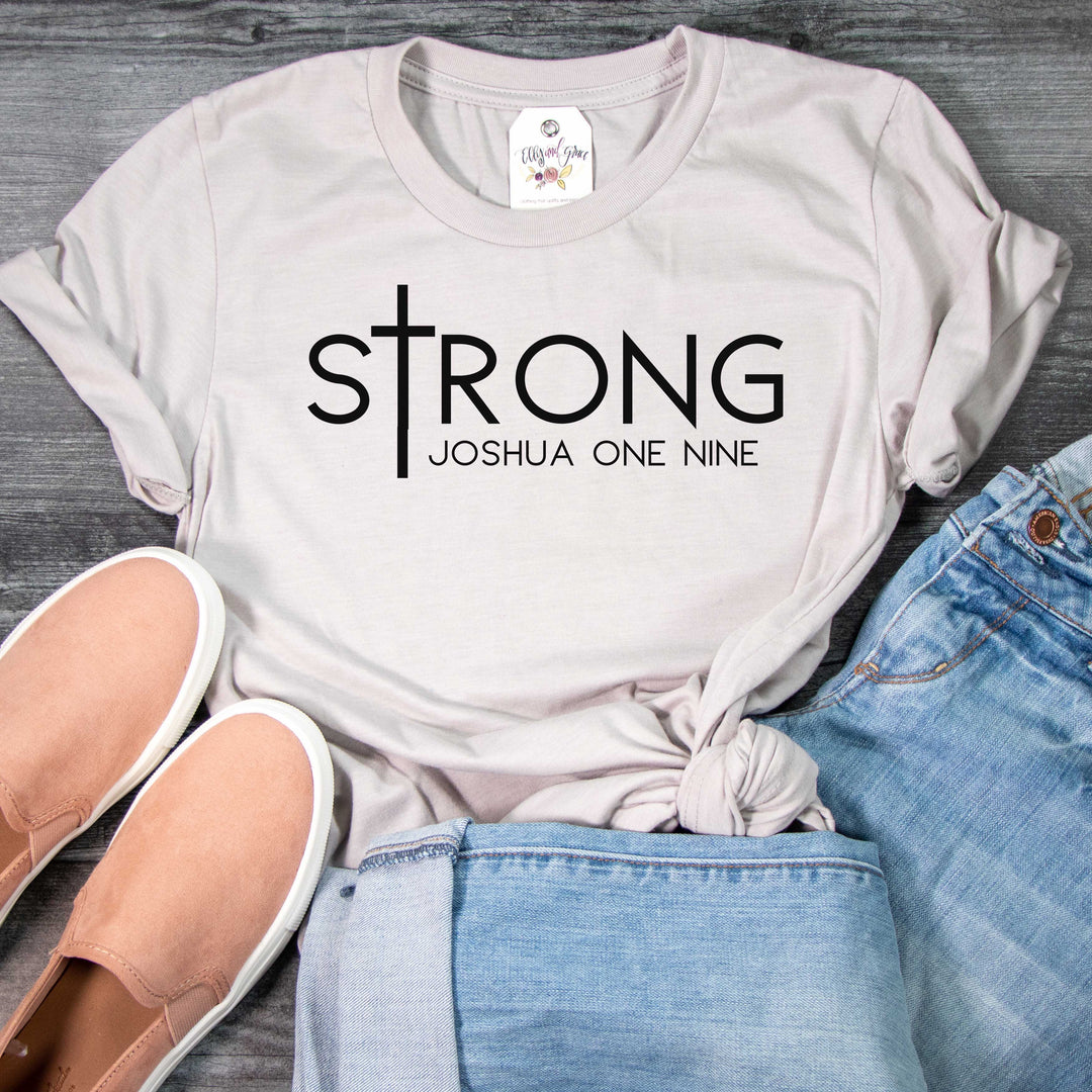 ellyandgrace 3001C Unisex XS / Heather Cool Grey sTrong Joshua 1:9 Unisex Shirt