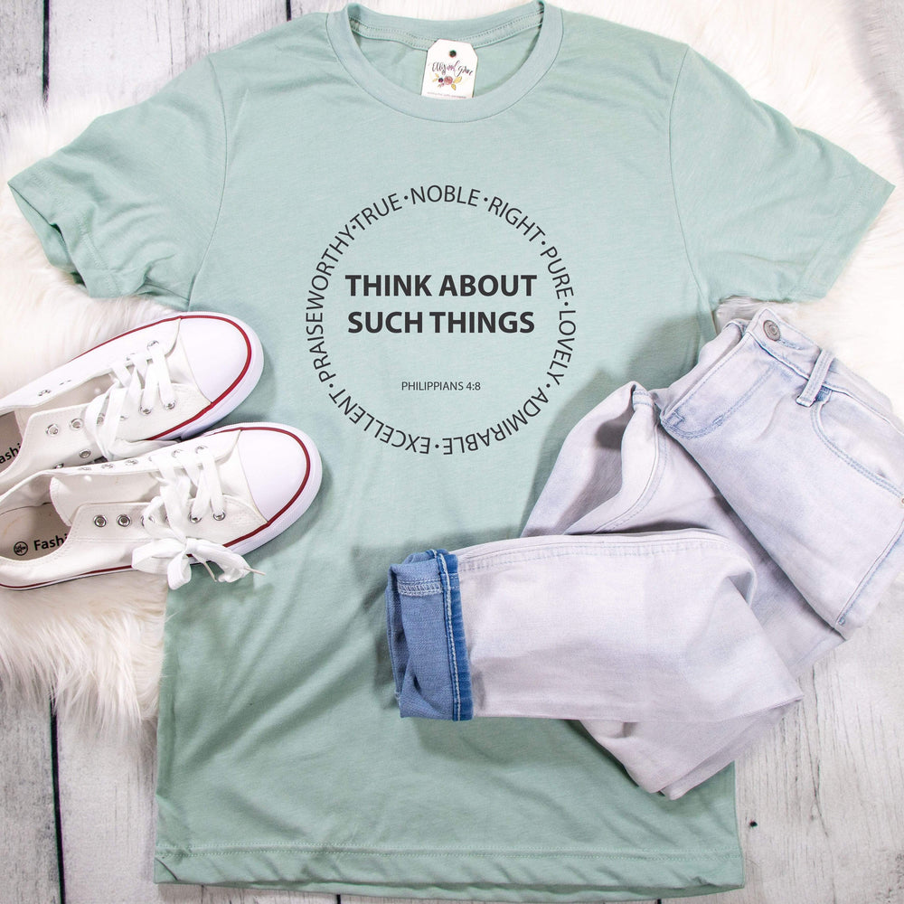 ellyandgrace 3001C Unisex XS / Heather Dusty Blue Think About Such Things Unisex Shirt