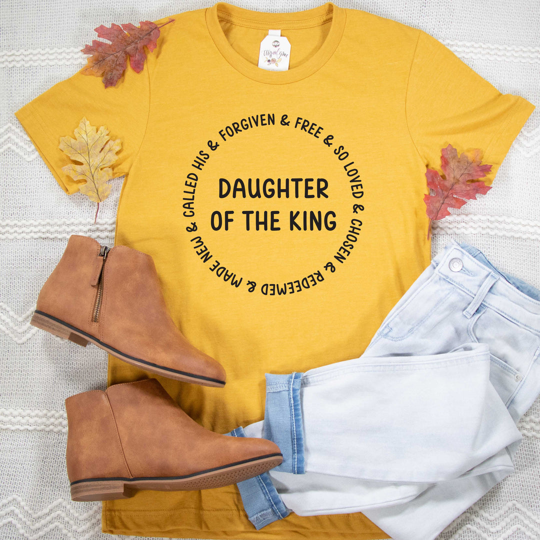 ellyandgrace 3001C Unisex XS / Heather Mustard Daughter of The King Fall Unisex Shirt