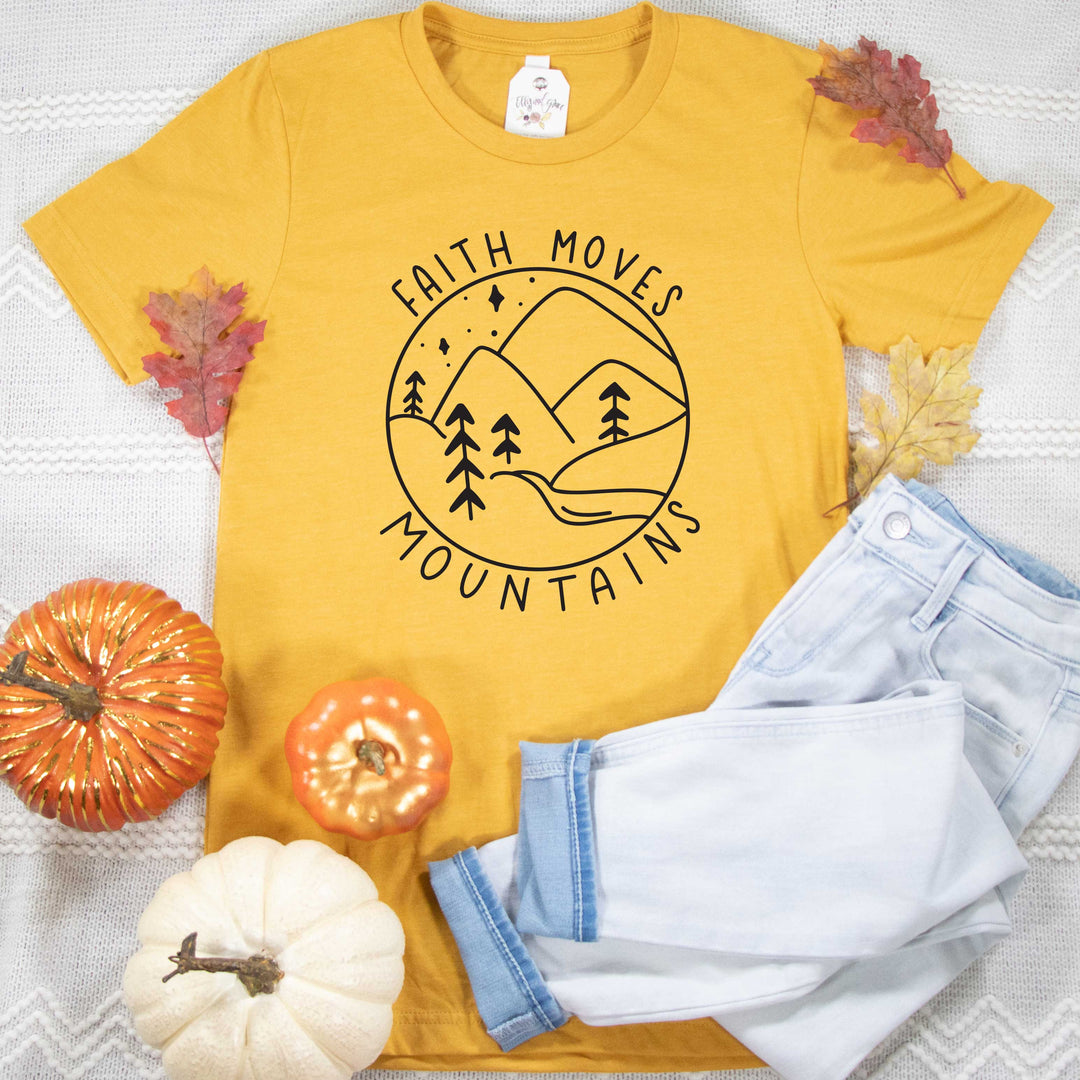ellyandgrace 3001C Unisex XS / Heather Mustard Faith Moves Mountains Unisex Shirt