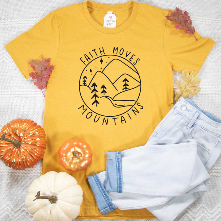 ellyandgrace 3001C Unisex XS / Heather Mustard Faith Moves Mountains Unisex Shirt