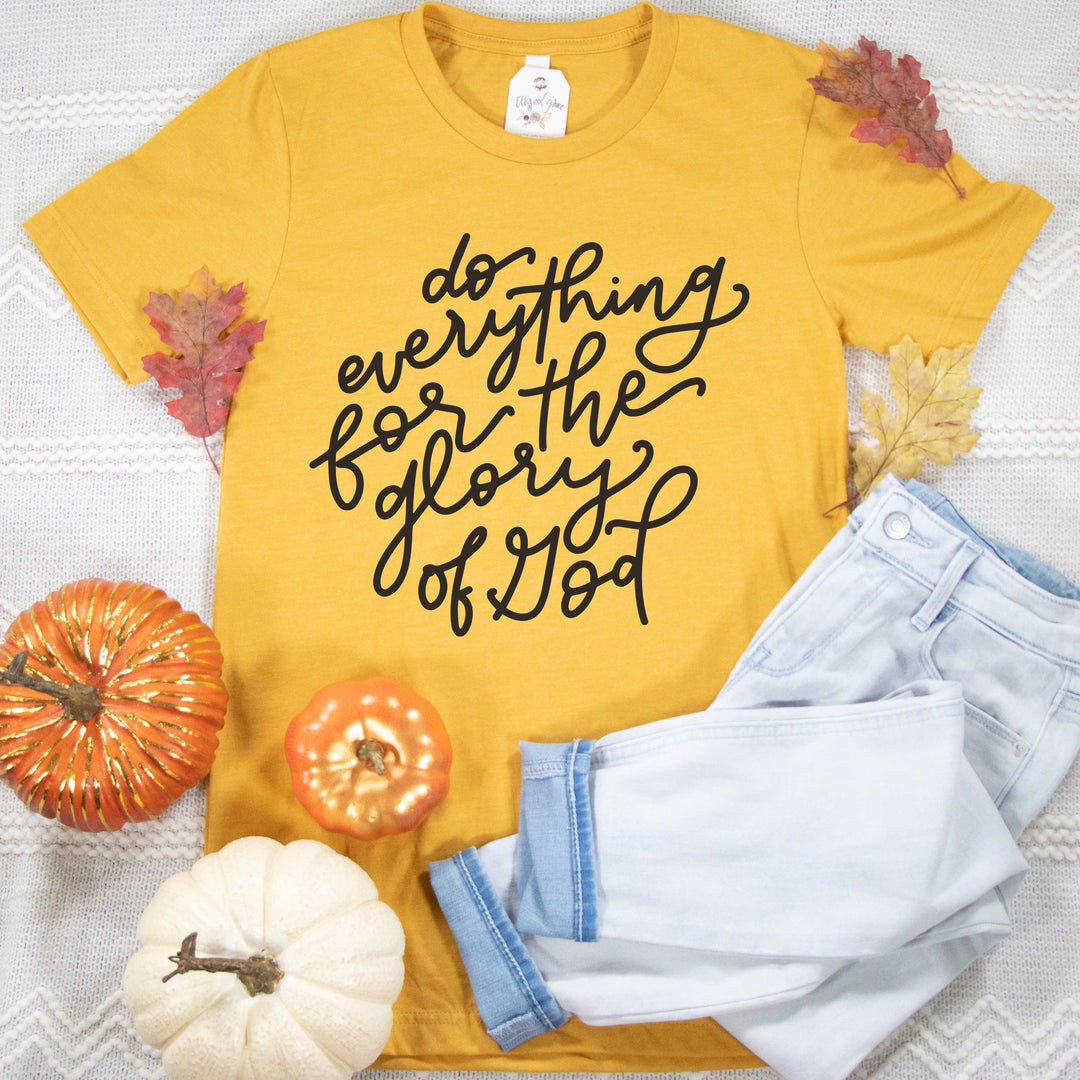 ellyandgrace 3001C Unisex XS / Heather Mustard For the Glory of God Unisex Shirt