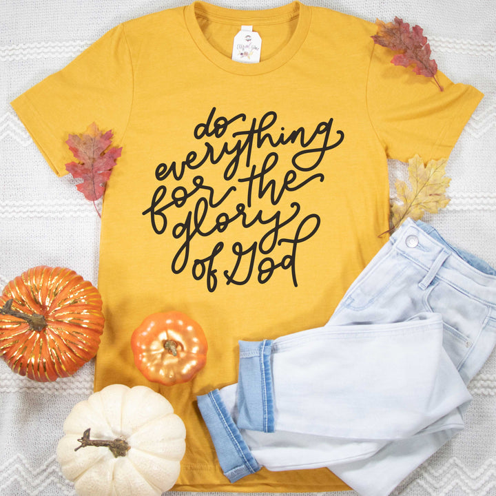 ellyandgrace 3001C Unisex XS / Heather Mustard For the Glory of God Unisex Shirt