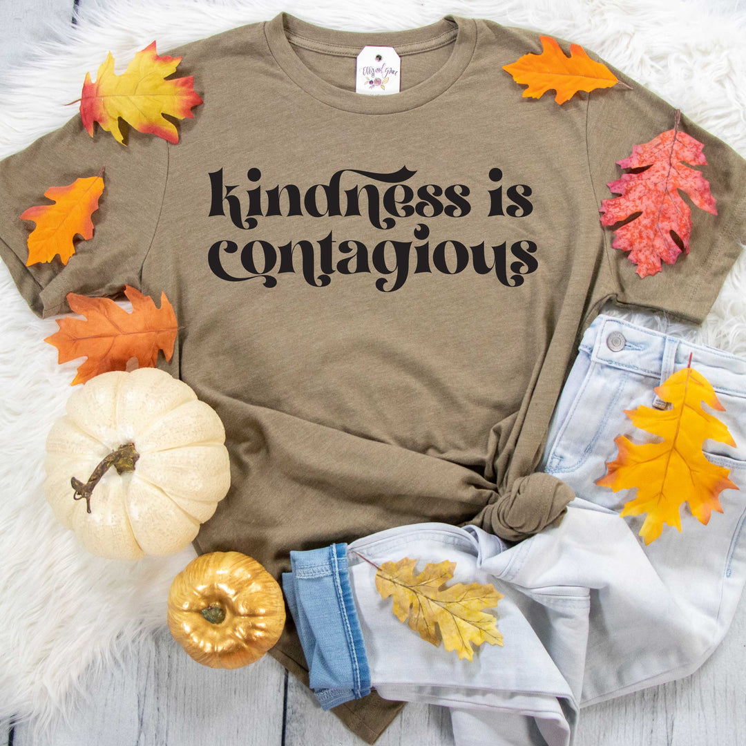 ellyandgrace 3001C Unisex XS / Heather Olive Kindness is Contagious Unisex Shirt