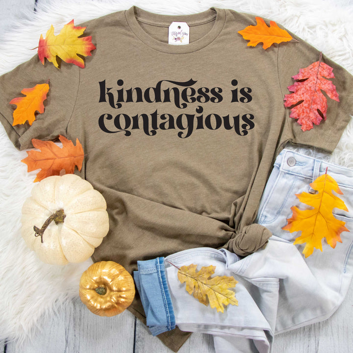 ellyandgrace 3001C Unisex XS / Heather Olive Kindness is Contagious Unisex Shirt