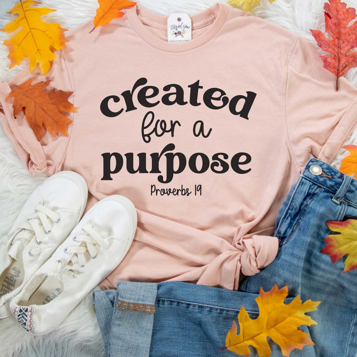 ellyandgrace 3001C Unisex XS / Heather Peach Created For a Purpose Fall Unisex Shirt
