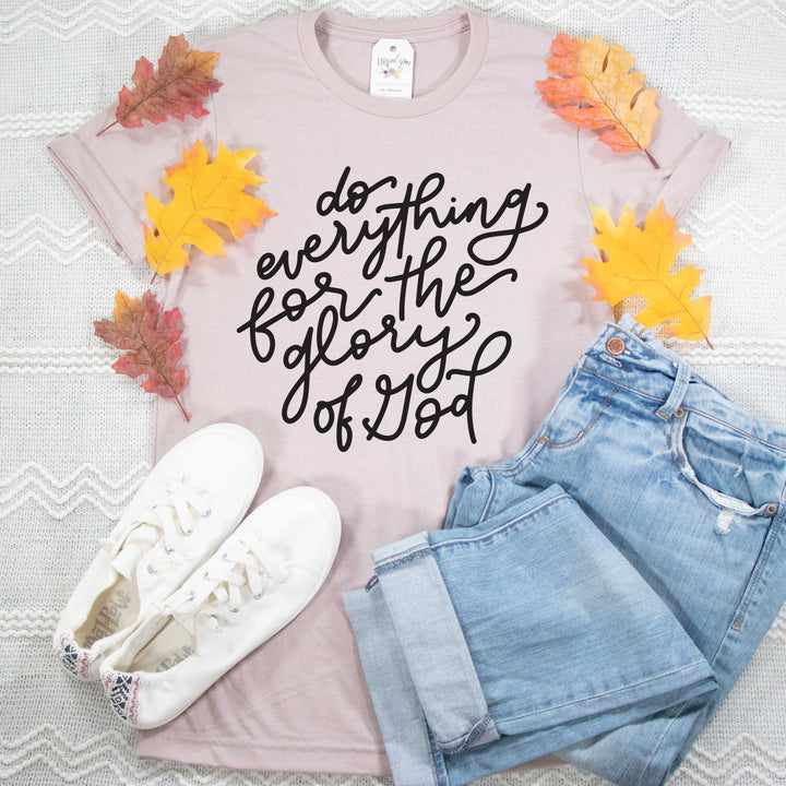 ellyandgrace 3001C Unisex XS / Heather Pink Gravel For the Glory of God Unisex Shirt