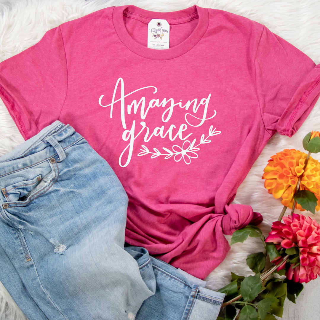 ellyandgrace 3001C Unisex XS / Heather Raspberry Amazing Grace Unisex Shirt