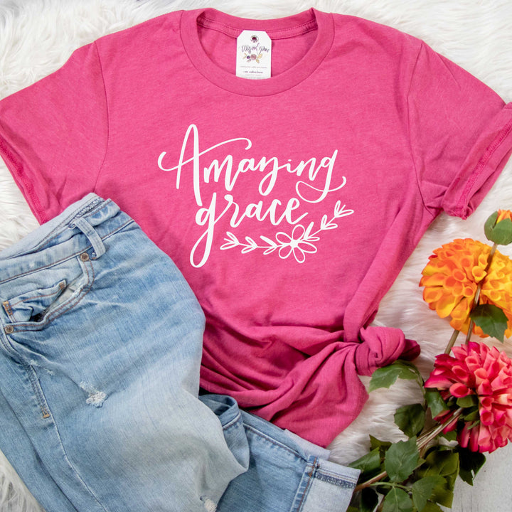 ellyandgrace 3001C Unisex XS / Heather Raspberry Amazing Grace Unisex Shirt