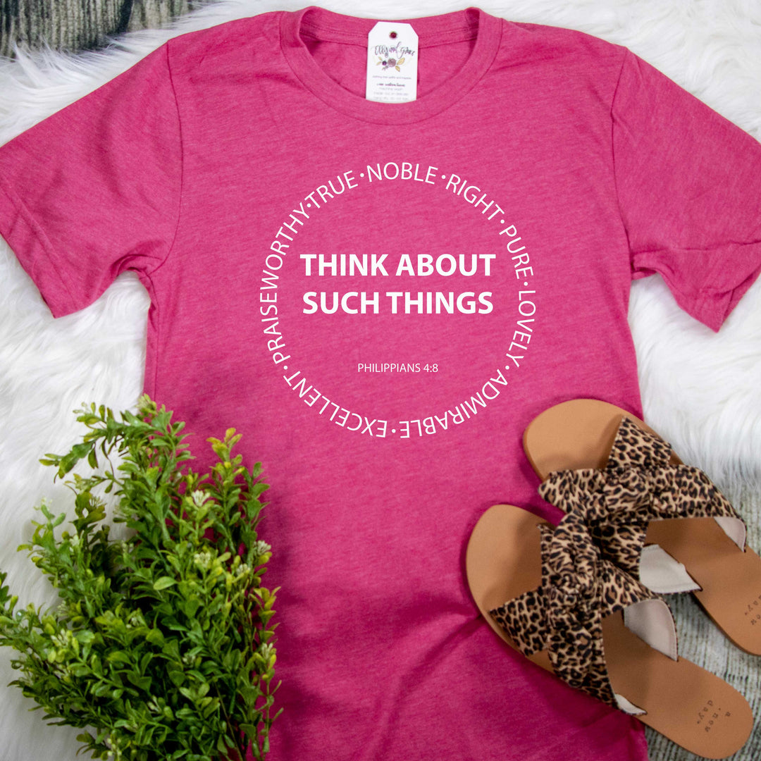 ellyandgrace 3001C Unisex XS / Heather Raspberry Think About Such Things Unisex Shirt