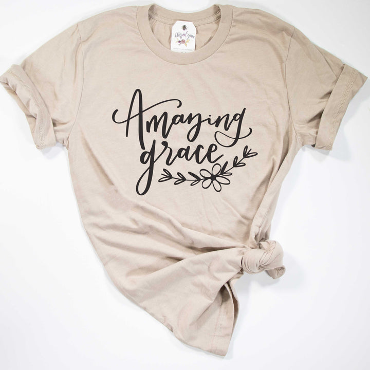 ellyandgrace 3001C Unisex XS / Heather Tan Amazing Grace Unisex Shirt