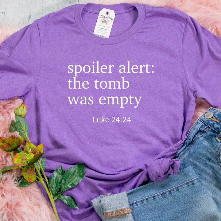 ellyandgrace 3001C Unisex XS / Heather Team Purple Spoiler Alert: The Tomb was Empty® Unisex Shirt