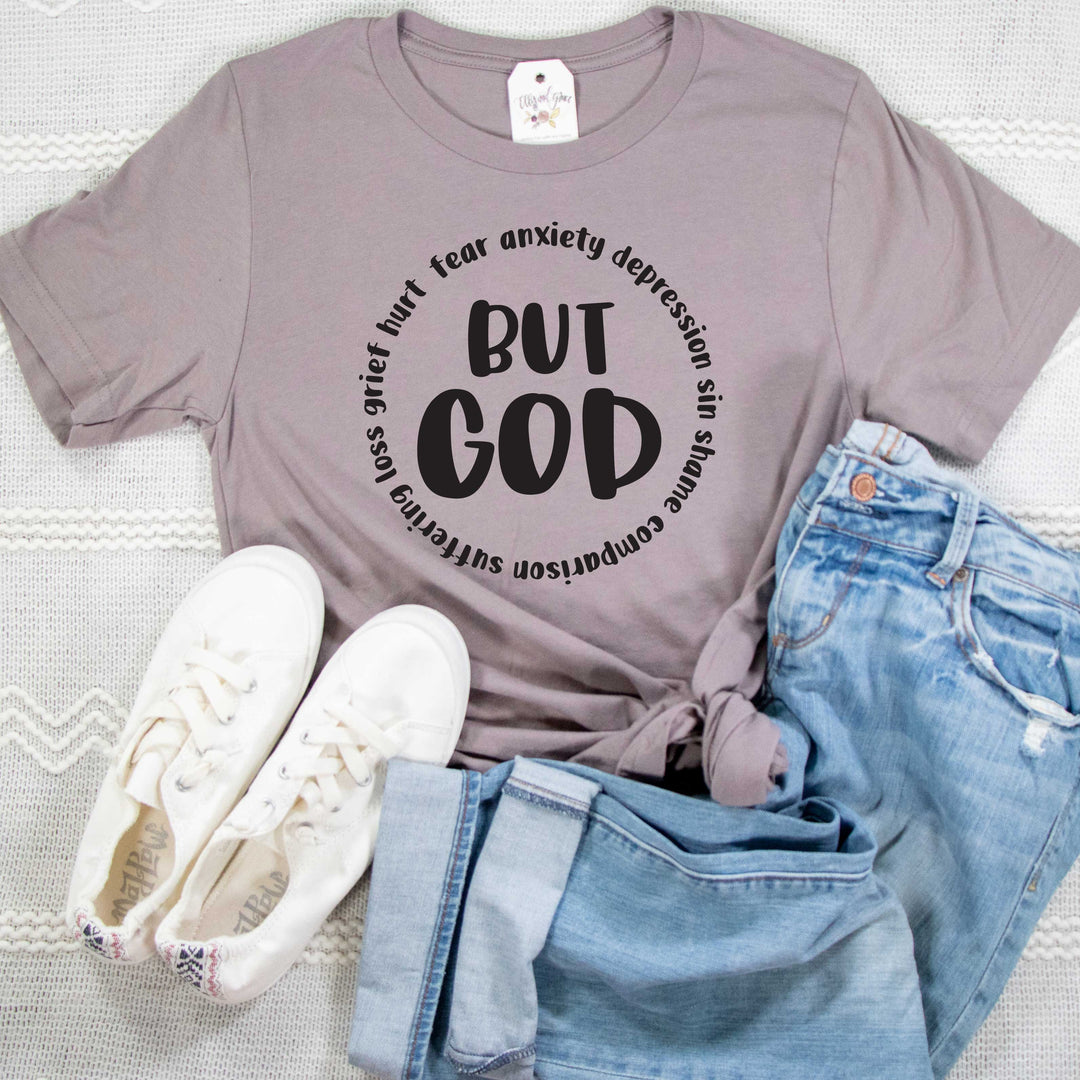 ellyandgrace 3001C Unisex XS / Pebble But God Unisex Shirt