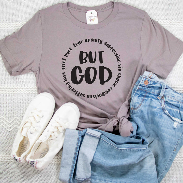 ellyandgrace 3001C Unisex XS / Pebble But God Unisex Shirt