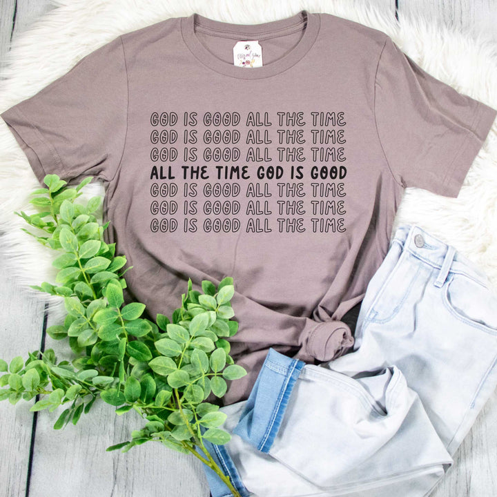 ellyandgrace 3001C Unisex XS / Pebble God is Good All the Time Unisex Shirt