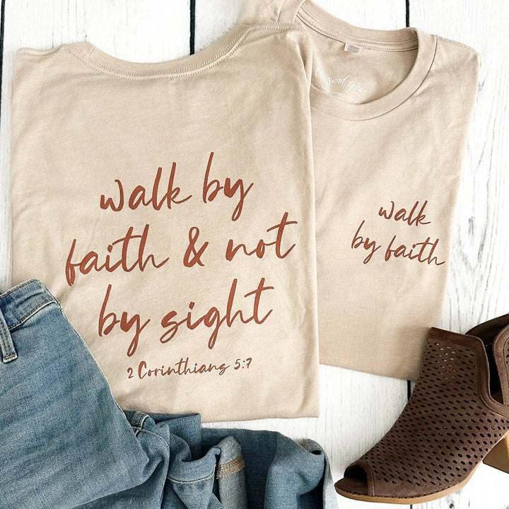 ellyandgrace 3001C Walk by Faith Multicolor Unisex Shirt