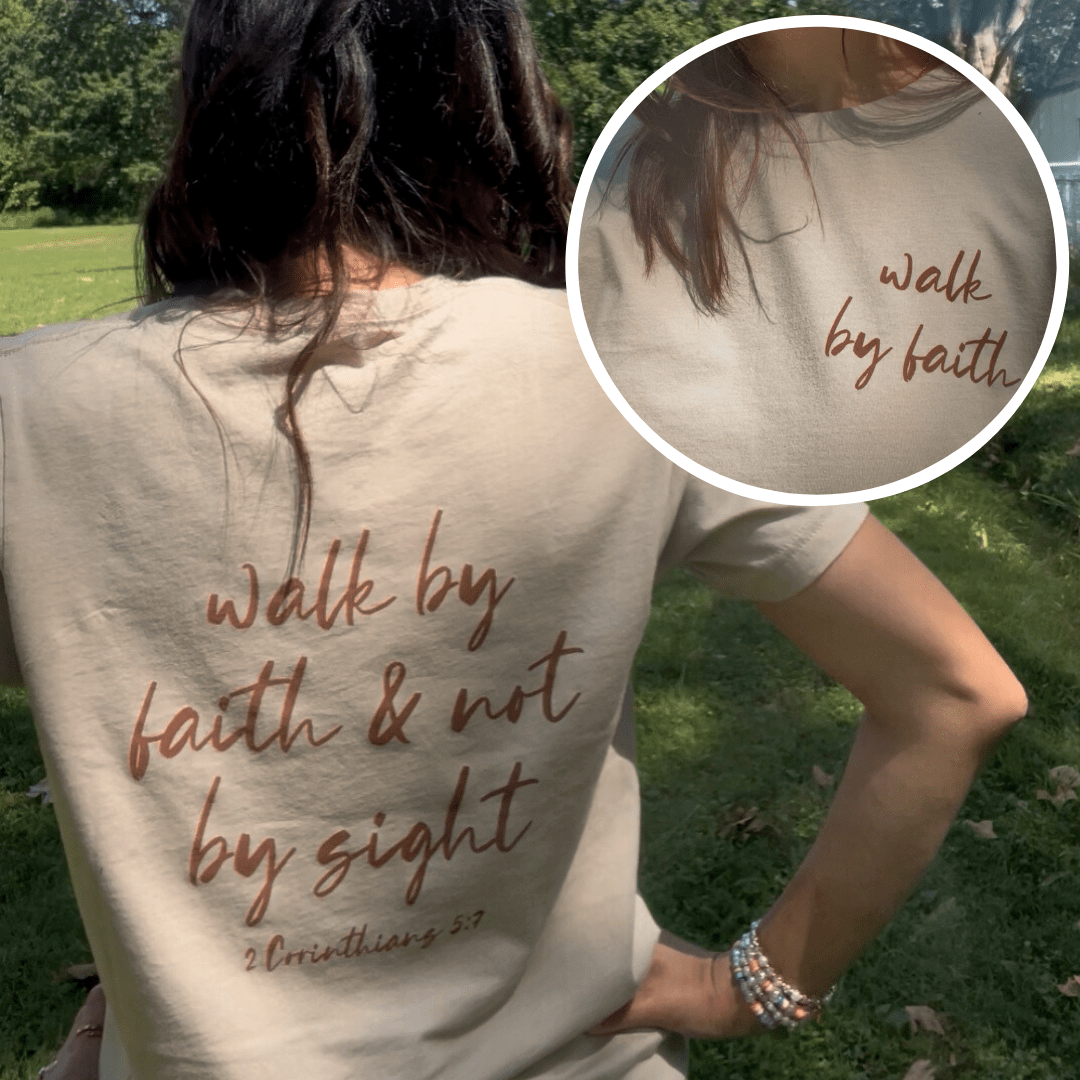 ellyandgrace 3001C Walk by Faith Multicolor Unisex Shirt