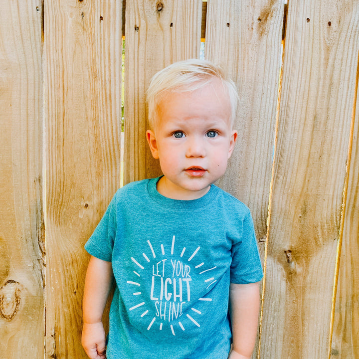 ellyandgrace 3321 2T / Surf Blackout Let Your Light Shine Toddler Shirt