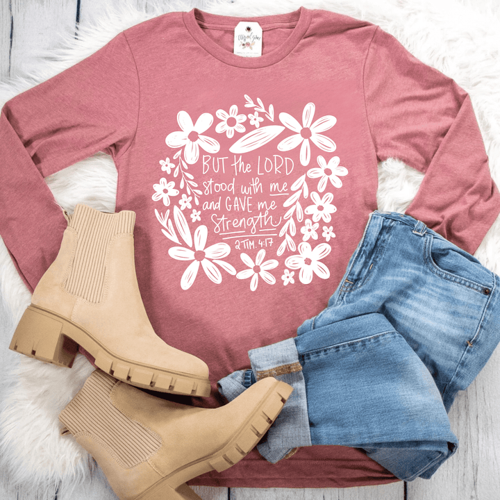 ellyandgrace 3501 But The Lord Stood With Me Crew Longsleeve