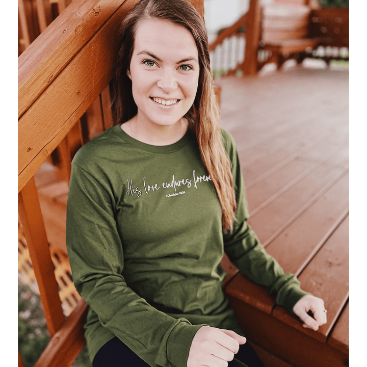ellyandgrace 3501 His Love Endures Forever Crew Longsleeve