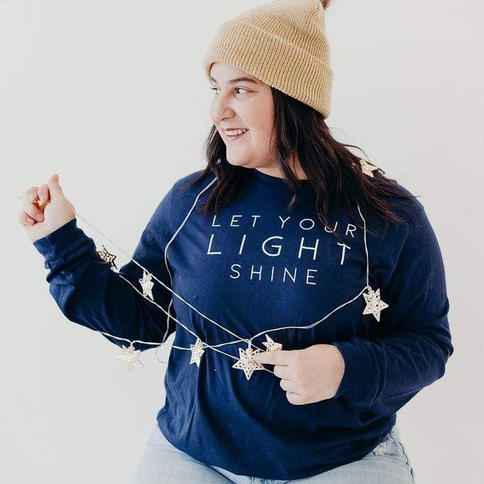ellyandgrace 3501 Let Your Light Shine Crew Longsleeve