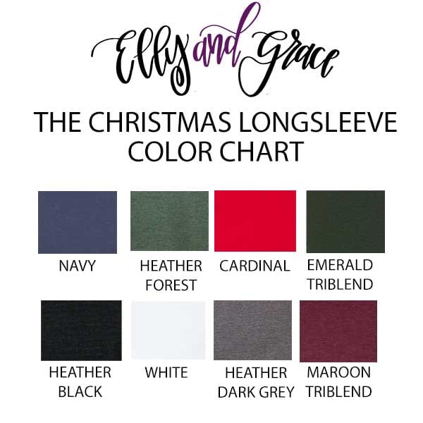 ellyandgrace 3501 Manger O Come Let Us Adore Him Crew Longsleeve