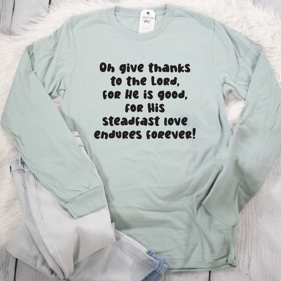 ellyandgrace 3501 O Give Thanks Crew Longsleeve